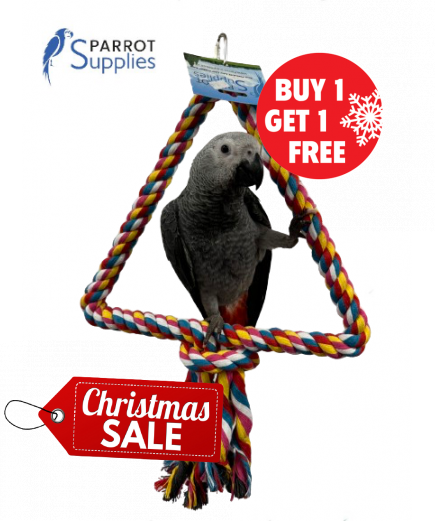 34Cm Medium Triangle Rope Swing Toy Parrot Toy - BOGOF 34Cm Medium Triangle Rope Swing Toy Parrot Toy - BOGOF